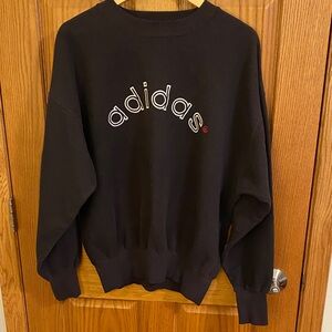 Adidas Women’s Vintage 1990’s Black Logo Crewneck Sweatshirt Size Large
